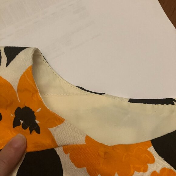 Vintage Orange and Black Floral Dress - Picture 5 of 8